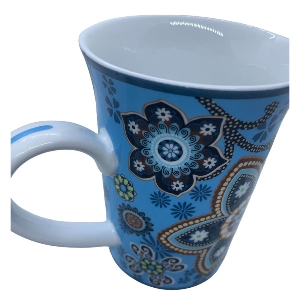 Vera Bradley Bali Blue Porcelain Coffee Cup Mug Retired Design - Picture 8 of 12